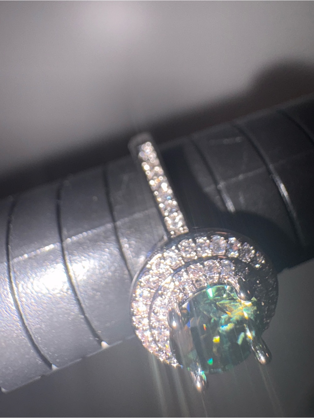 Emerald ,moissanite ring